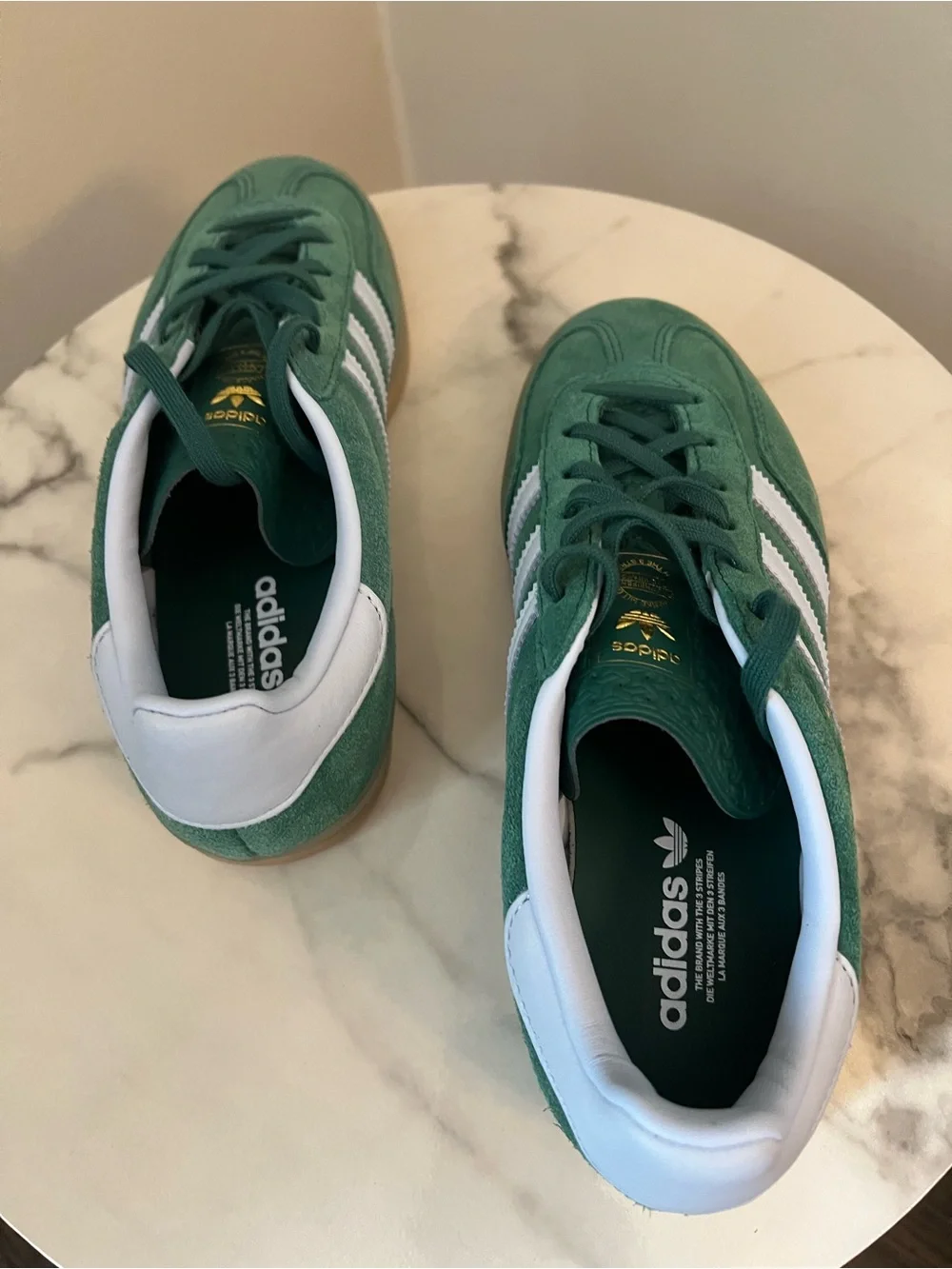 Adidas Gazelle Indoor Green Ice Blue Gum Sole Sneakers Women’s 6.5 NIB